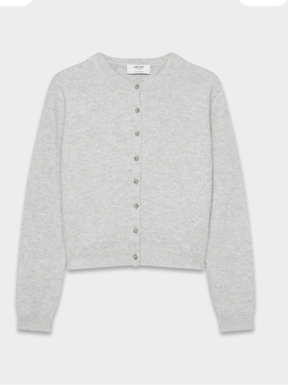 Aritzia Bare Cashmere Noteworthy Cardigan Light Gray
